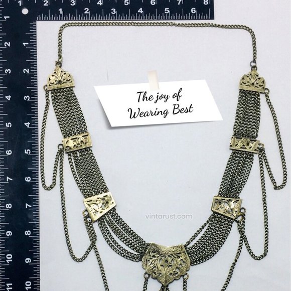 Multilayers Silver Kuchi Necklace, Vintage Gypsy Tribal Necklace - Picture 6 of 8